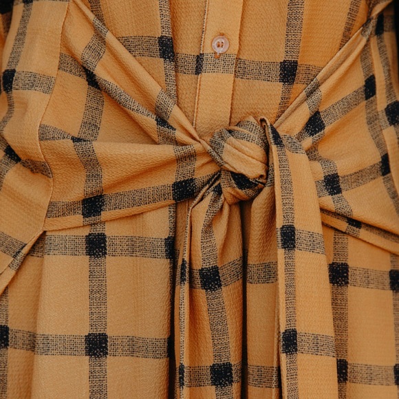 VICI VENETIA PLAID TIE FRONT SHIRT DRESS - Picture 5 of 7